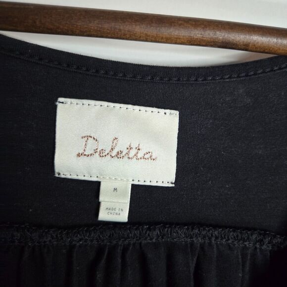 Daletta Grey Viscose Blend Faux Wrap Blouse Womens Medium - Picture 3 of 6